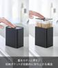 Yamazaki Выдвижной футляр для ватных палочек W9.6×D6.6×H10.8см Tower Нажимной держатель Разделитель Черный