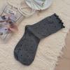 Wood Ear Edge Polka Dot Piles Of Socks, Socks, Trendy Cotton Socks, Summer Thin Ballet-Style Stockings