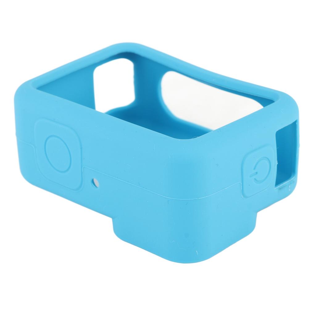 Soft Silicone Protective Case Cover Safety Wrist Lanyard with Camera Lens Cap for GoPro 9Blue
