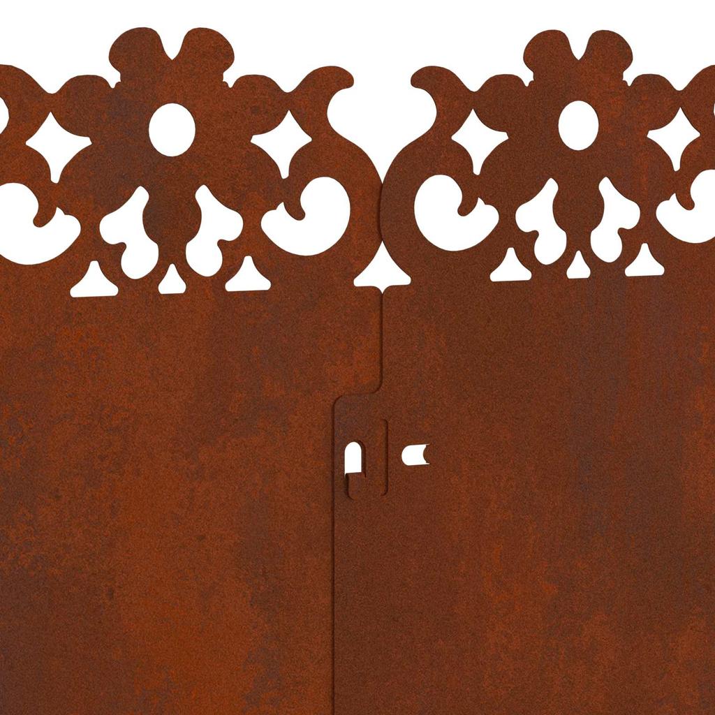 Lawn Edging 30 pcs Rusty 103 x 0.05 x 22 cm Weatherproof Steel