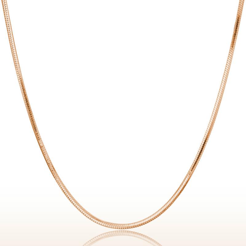 Women's Electroplated Rose Gold Snake Bone Chain Necklace
