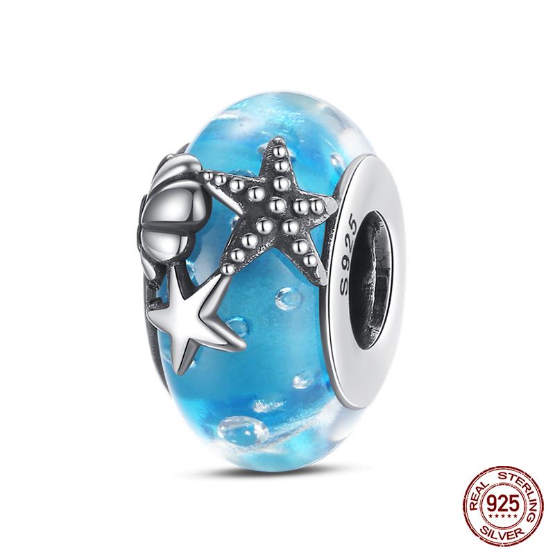 Мода Медь Разноцветный Цветок Перо Океан Светящийся Стекло Шармы Бусины Подходят для Оригинальных Браслетов Qikaola DIY Ювелирные Изделия