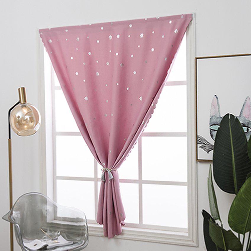 1Pc Snowflake Print Curtains Window Curtain Portable Polyester Bedroom Home Decoration