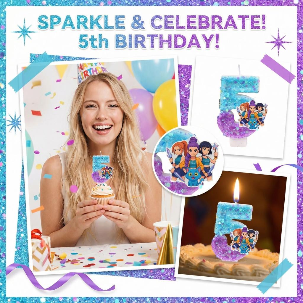 Fashion Cartoon Creative Birthday Candles Party Digital Candles