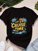 Cruise Palm Trees Graphics Vintage Men's Summer T-Shirt Casual Tshirts O-neck Short-sleeved Tee
