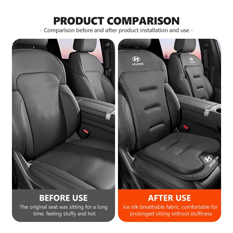 For Hyundai Car Seat Cover Ice Silk Seat Waist Cushion Covers Auto Seats Protection Pad Sonata Azera Coupe SantaFe Genesis MM15