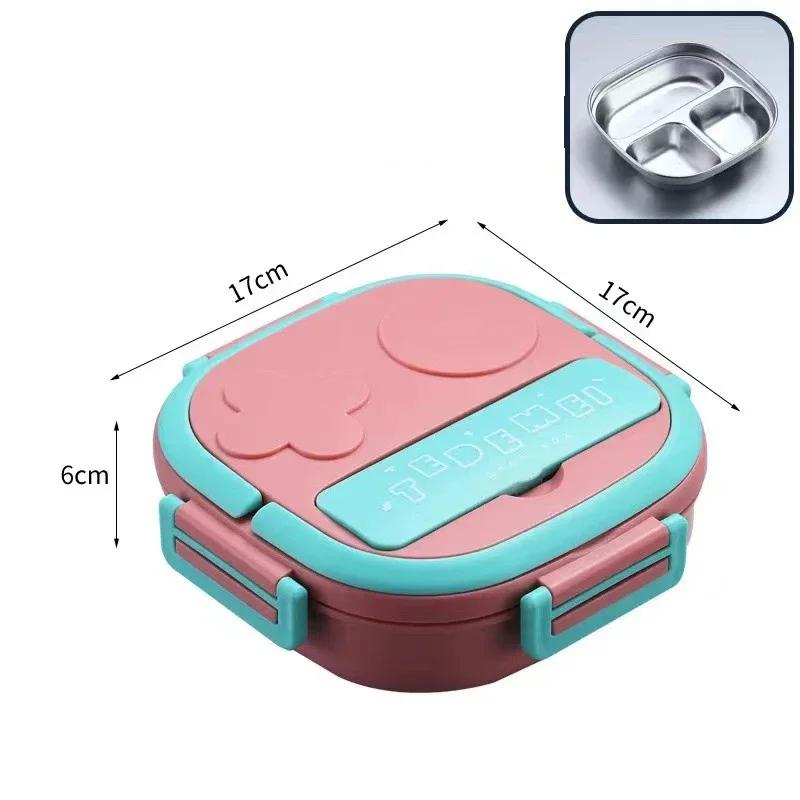 304 Stainless Steel Portable Lunch Box Bento Box for Baby Child Student School Thermal Food Container for Outdoor Camping Picnic