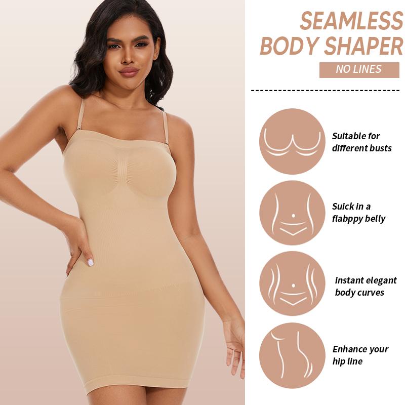 Women Seamless Full Slips Shapewear Strapless Bodysuit Under Dress Body Shaper Dresses Sexy Butt Lifter Tummy Control Shaping Corset