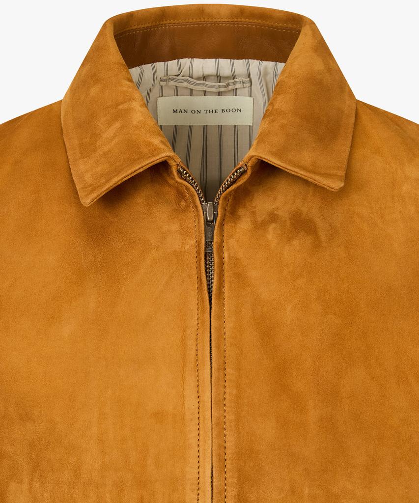 Man On The Boon Suede Zip-Up Jacket_Orange 4716110003