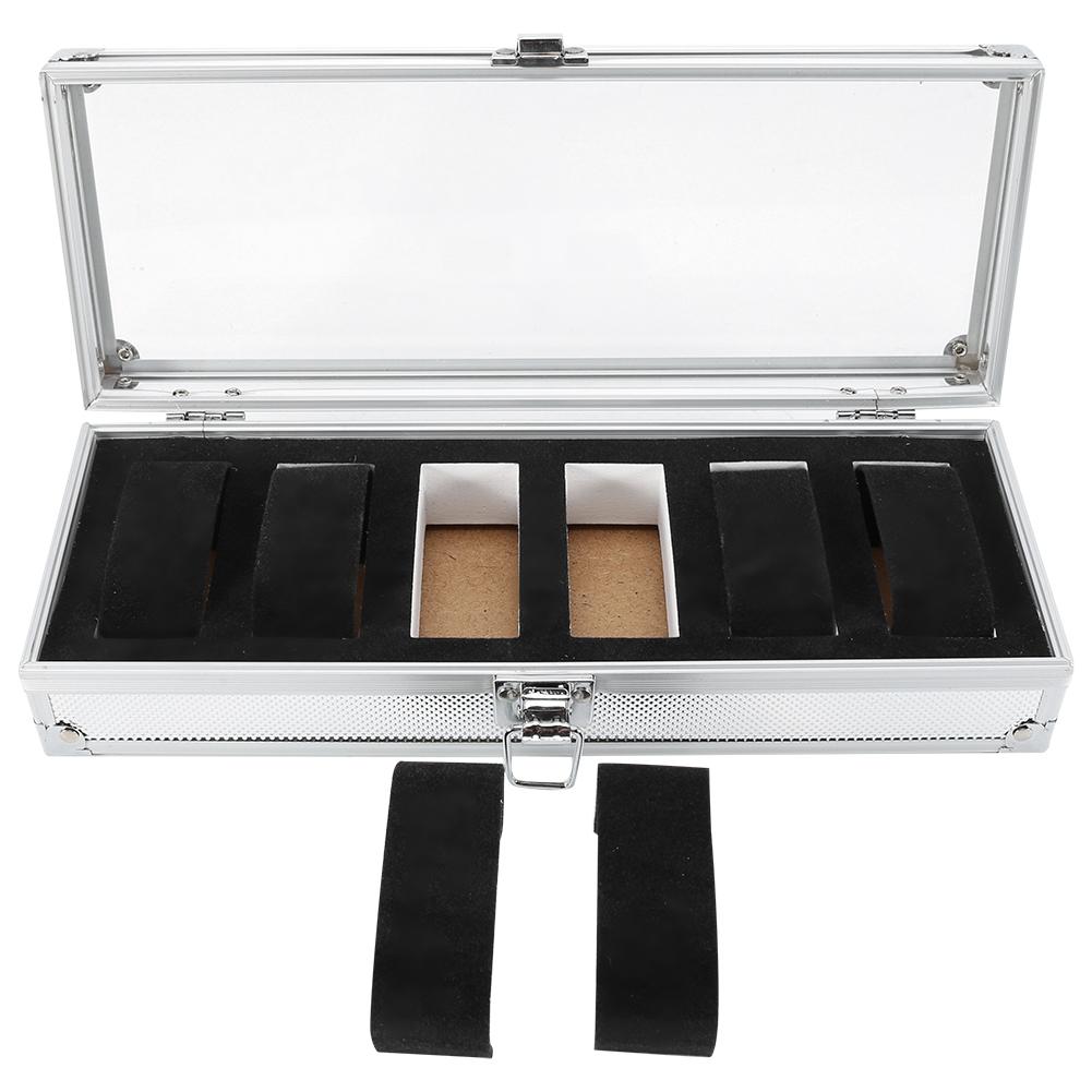 1Pc 6 12 Grid Slots Aluminum Rectangle Watch Jewellery Display Storage Organizer Box Case New