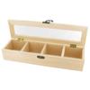 Wooden Tea/tisane Box 4 Compartments 31.7 X 9 H 6 Cm