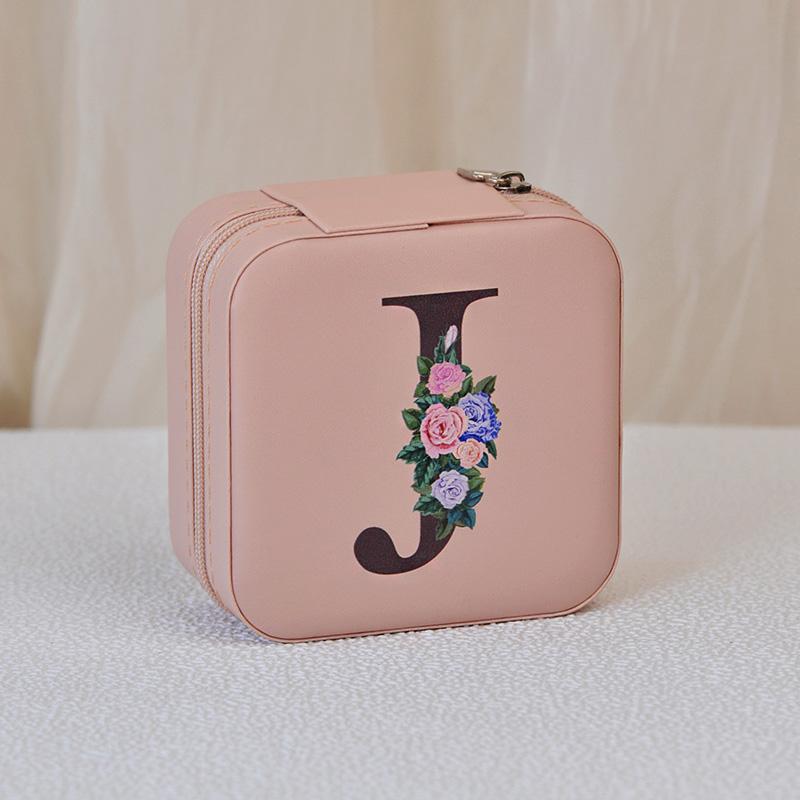 1PC Jewelry Boxes for Wedding Party Black Alphabet Personalized Pink Gift Box Jewellery Holder Jewelry Organizer Case