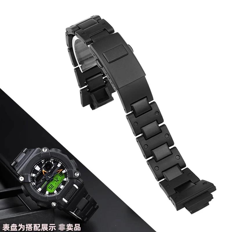 Модифицированный пластико-стальной ремешок для часов Casio DW6900 DW-6900 9600 DW5600 DW-5600 GW-M5610 GW-5000 Черный Браслет Ремешки для часов 16 мм