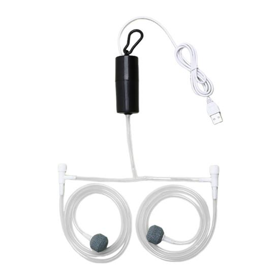 Аквариумный воздушный насос USB Мини кислородный насос для аквариума Портативный бесшумный аэратор Кислородный распылитель с аэрационным камнем для маленьких и средних аквариумов, пруда