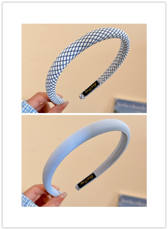 1/2pcs 1.5CM Women Girls Sweet Plaid Hairbands Sponge Padded British Hair Hoop Accessories Lattice Head Wears