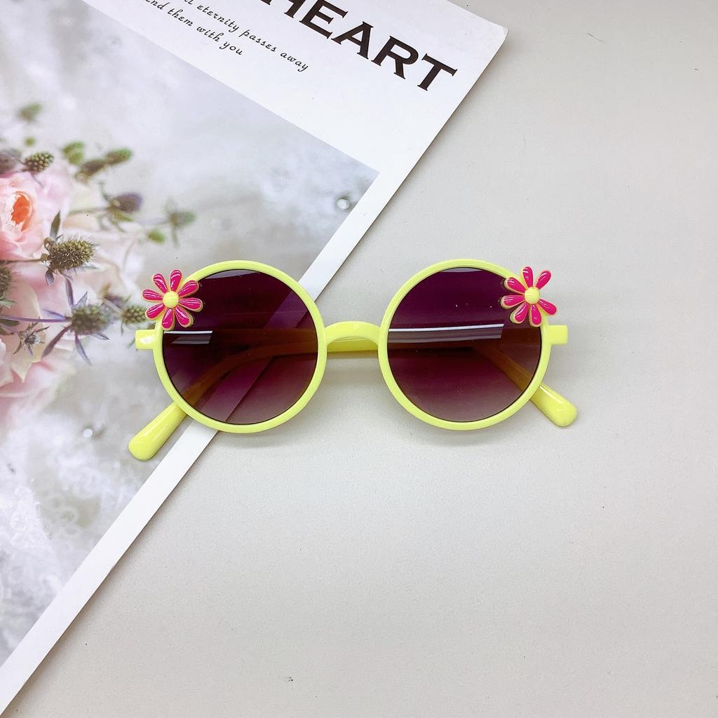 Детские солнцезащитные очки с маленьким цветком, симпатичная оправа из поликарбоната, для девочек, солнцезащитные очки с защитой от ультрафиолета, для мальчиков, солнцезащитные очки