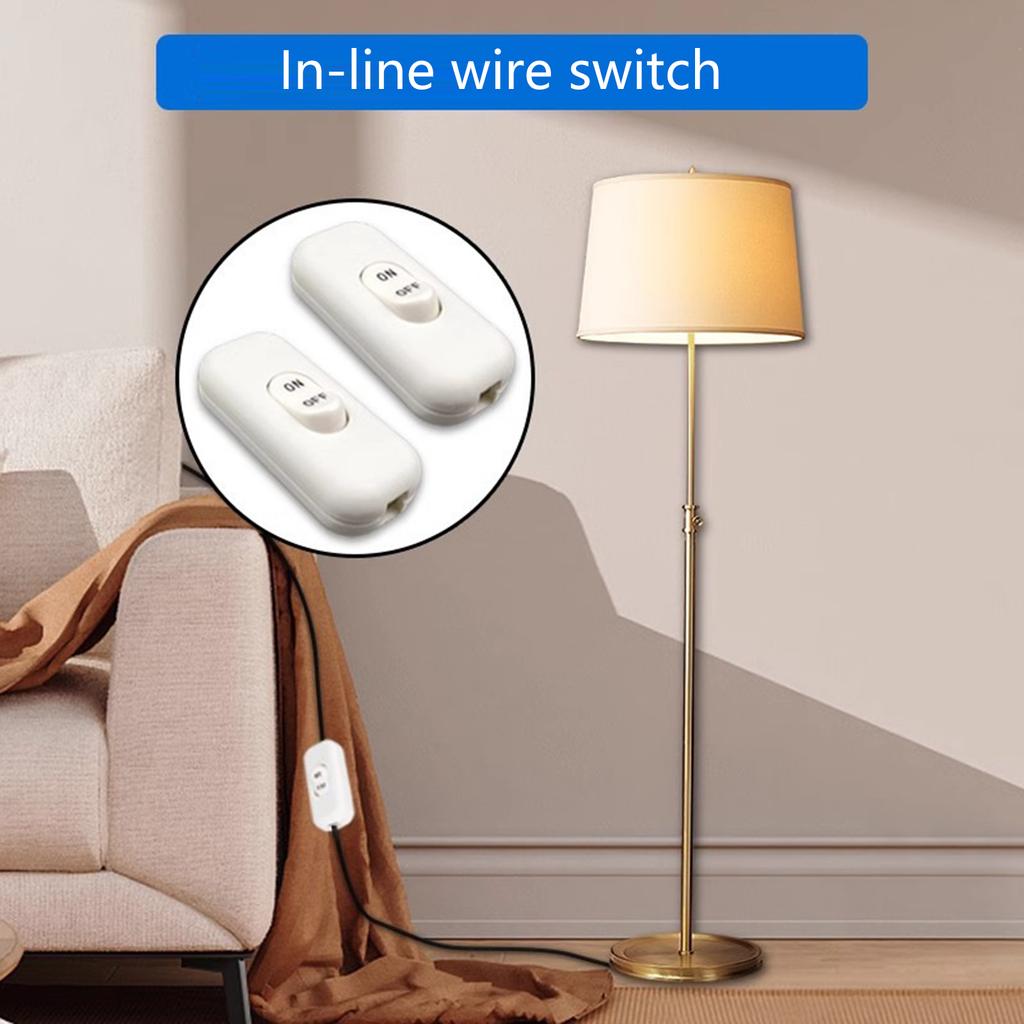 Pack of 2 Inlines Cord Switches 6A 250V Home Accessory for Table And Floor Lamp In Elegant Color Household Use