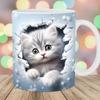 Adorable 3D Cat Pattern Ceramic Mug Cute Kitten Coffee Mug Smooth Tea Milk Cup Funny Christmas Birthday Gift For Cat Lovers