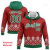 Red Green Custom Name Christmas Hoodie Men 2026 3D Printed Santa Claus Pullover Hoodies Tops Women Personalized Sweatshirt