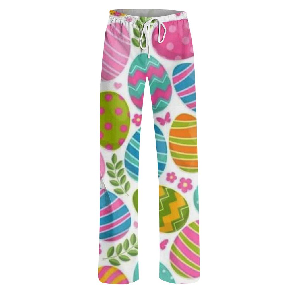 Женские модные свободные повседневные брюки с пасхальным принтом