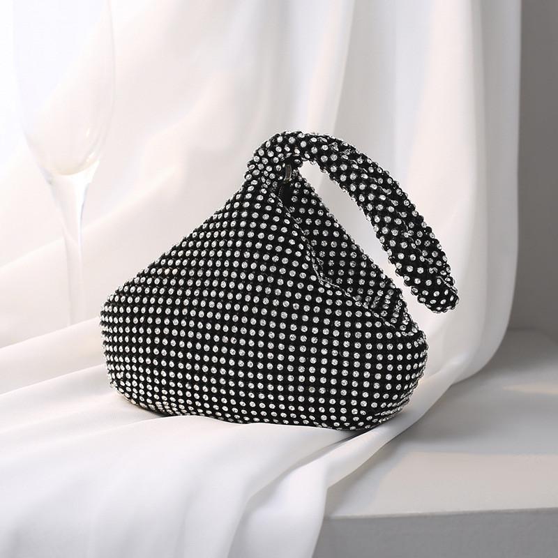Handmade Polyester Shell Shape Party Purse With Diamond Accents For Night Out