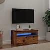 VidaXL TV Stand with LED Lights Old Wood Engineered Wood, TV Stand, Media Unit, TV Console, Hi-Fi Unit, 856315