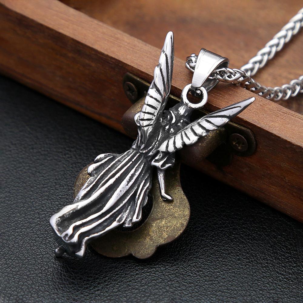 Классическая подвеска в виде статуи Свободы-ангела, цепочки из нержавеющей стали 316L для мужчин и женщин, мощный амулет, ювелирные изделия, подарки