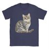 Cute Tabby Cat T Shirt Unisex Vintage Cotton T Shirts Beach O Neck Fashion Tees Loose Oversize Tops
