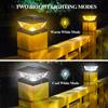 New Solar Powered LED Square Fence Light White Warm Lamp Outdoor Lighting Waterproof Pillar IP65 Outdoor Solar Lamp for Garden