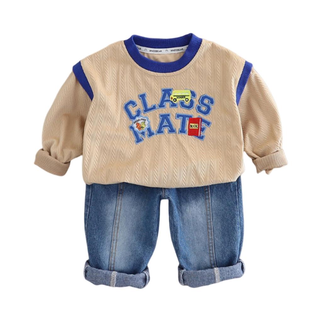 Детский повседневный комплект с длинным рукавом, удобные наряды для повседневной носки