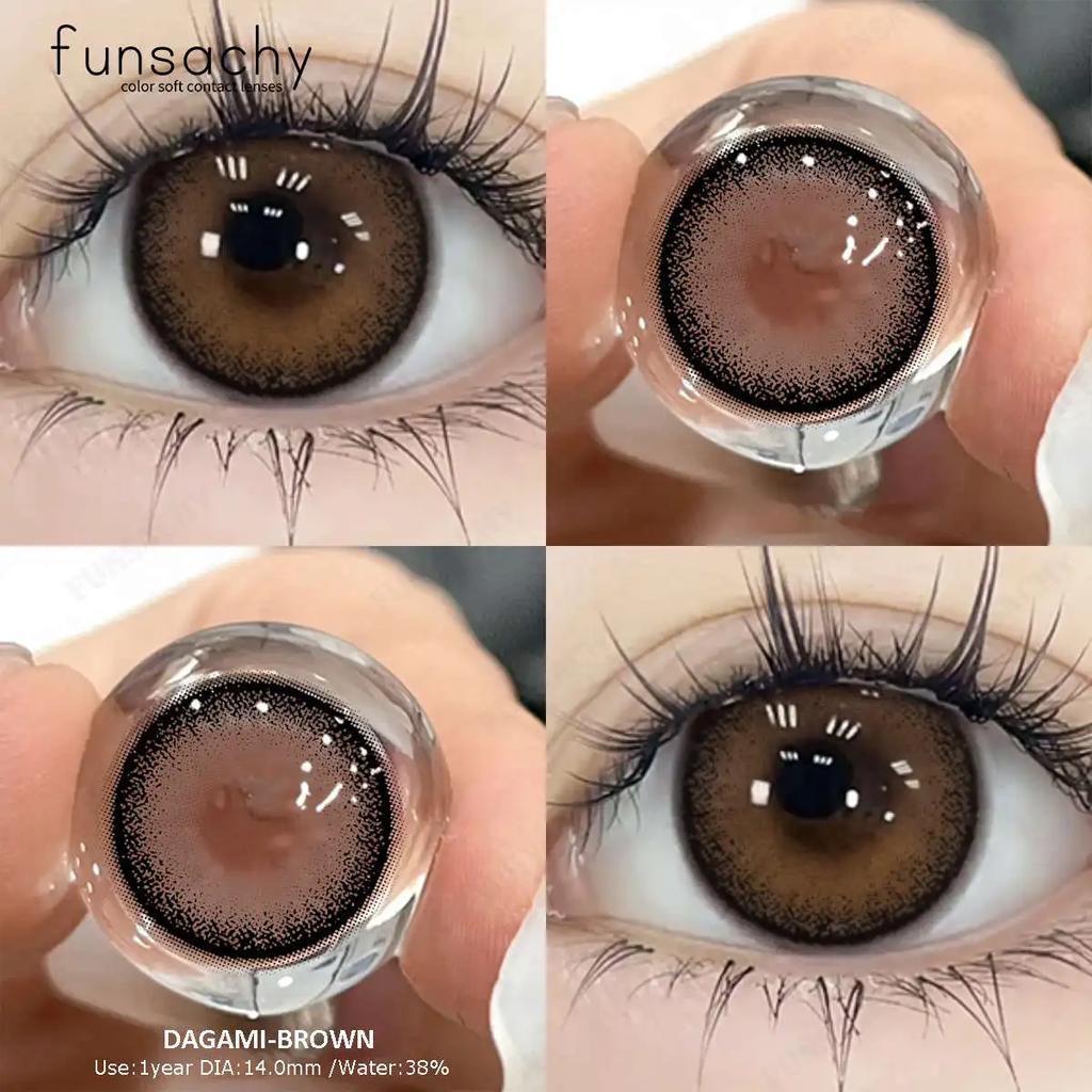 FUNSACHY 1 Pair Brown Color Series Contact Lenses for Eyes Fashion Natural Lenses High Quality Soft Lens Cosmetics Pupils Yearly