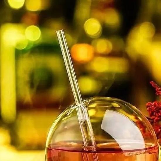 Double-Tube Glass Cup Creative Sharing Barware Beverage Hanging Cup Parrot Chicken Tail Glassware Heat Resistant Cocktail Cup