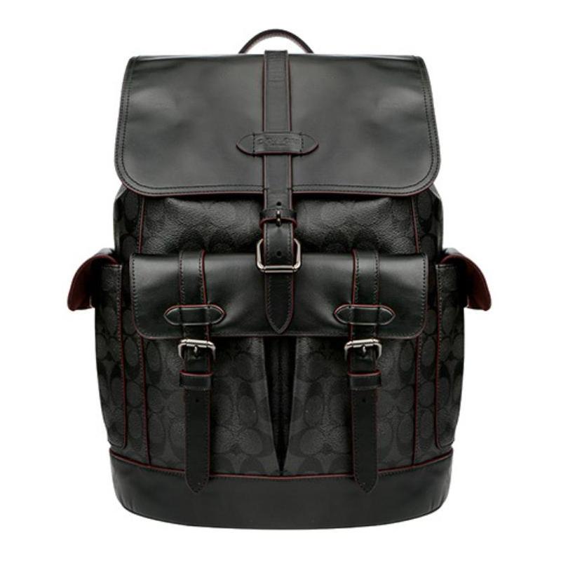 Coach Hudson Backpack Рюкзак из покрытого холста Обычный мужской Черный