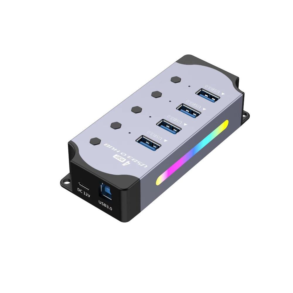 Крутой USB 3.0 концентратор 7 портов алюминиевый сплав разветвитель ПК расширитель высокоскоростная передача данных