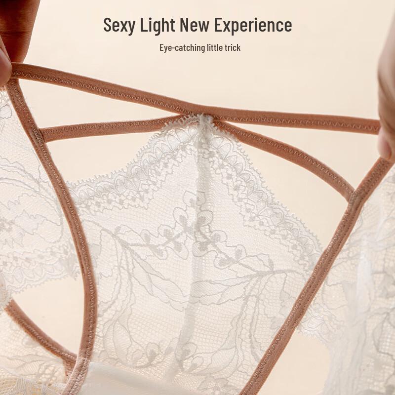 Maniform Women's Sexy Lace Antibacterial Seamless Mid-Low Waist Briefs