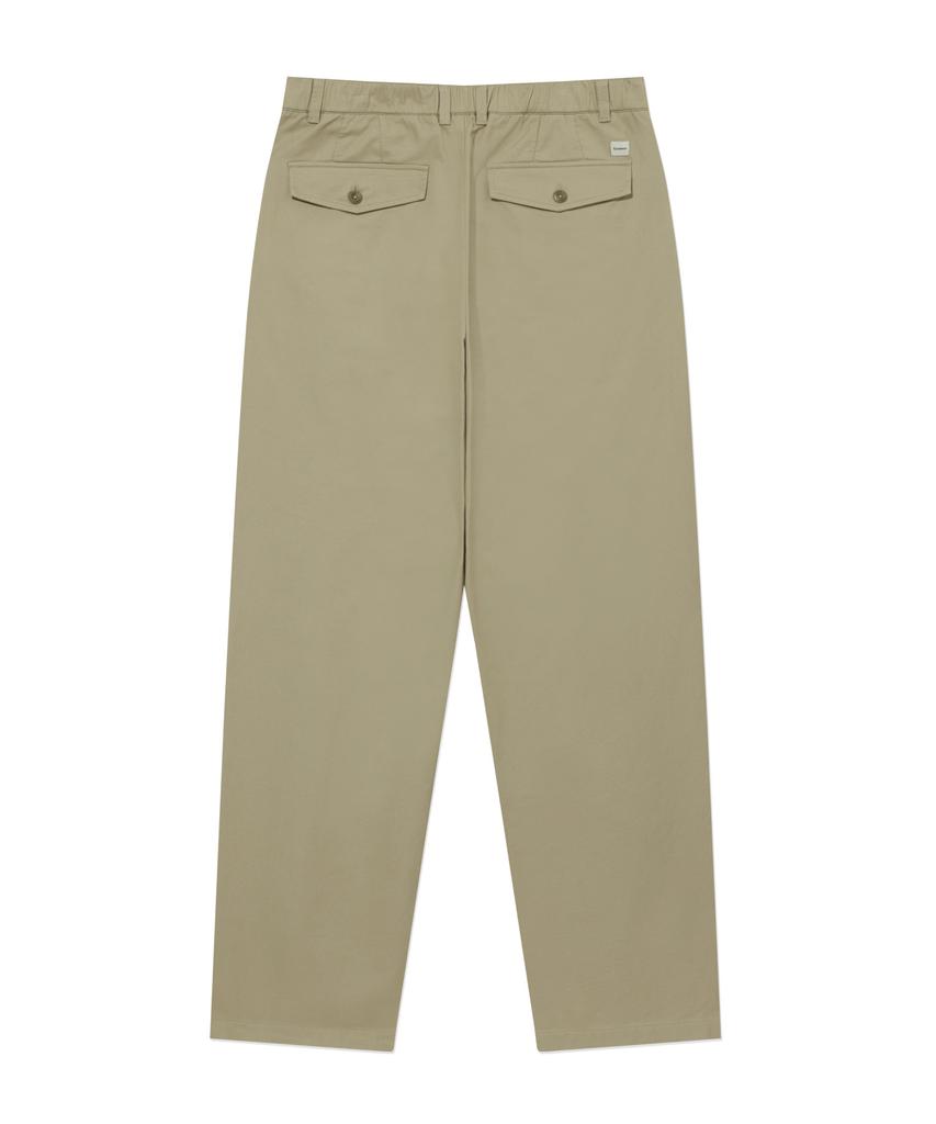 COVERNAT Easy Pants Twill 1-Tuck Pants Beige