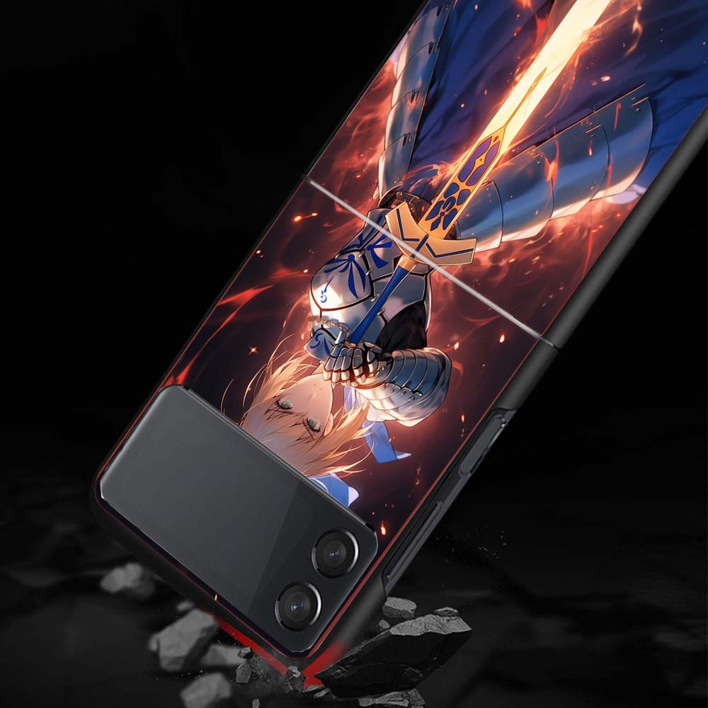Чехол для телефона Saber из Fate Zero Stay Night для Samsung Galaxy Z Flip 7 6 5 4 3 5G Ударопрочный чехол Z Flip7 Flip6 ZFlip5 Flip3 Flip4 L