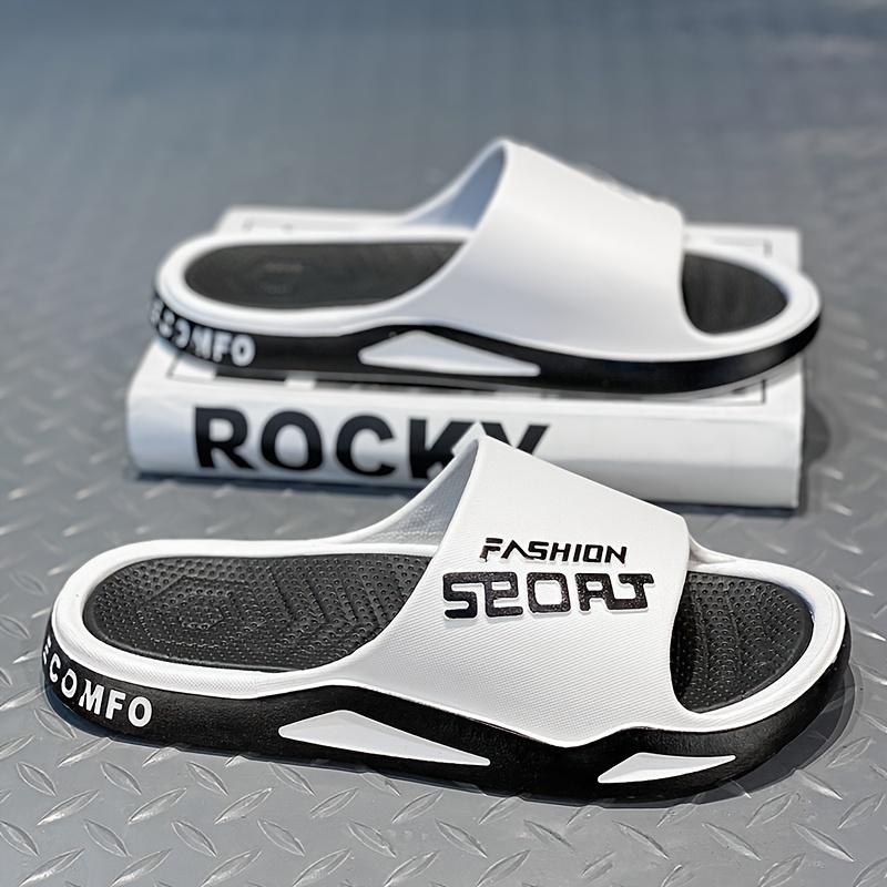 Мужские тапочки — очень удобные тапочки с буквенным принтом — мягкая подошва, легкие и нескользящие пляжные сандалии