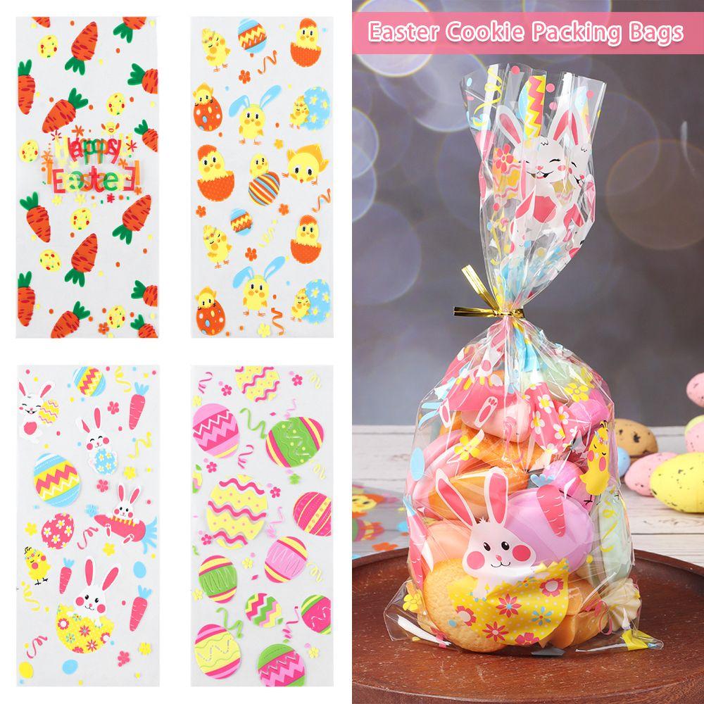 DIY Biscuits Snack Disposable Food Packaging Easter Candy Bag Cookie Packing Bag Happy Easter