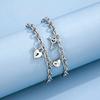 1 Pair Couple Bracelet Adjustable Size Heart Magnetic Suction Design Bracelet Heart-shaped Matching Wristband