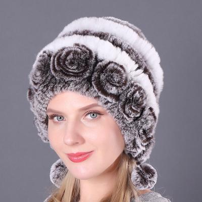 Шапка Теплые утепленные наушники Меховая шапка кролика Осенне-зимняя круглая шапка Мягкая шерстяная шапка