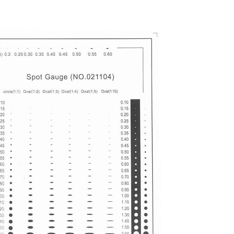 1/2 шт. Сравнительная карта для измерения пятен Линейка Точка Точка Линия Измеритель Поцарапанная область Круг Эллипс Диаметр Ширина Толщина Микрометр