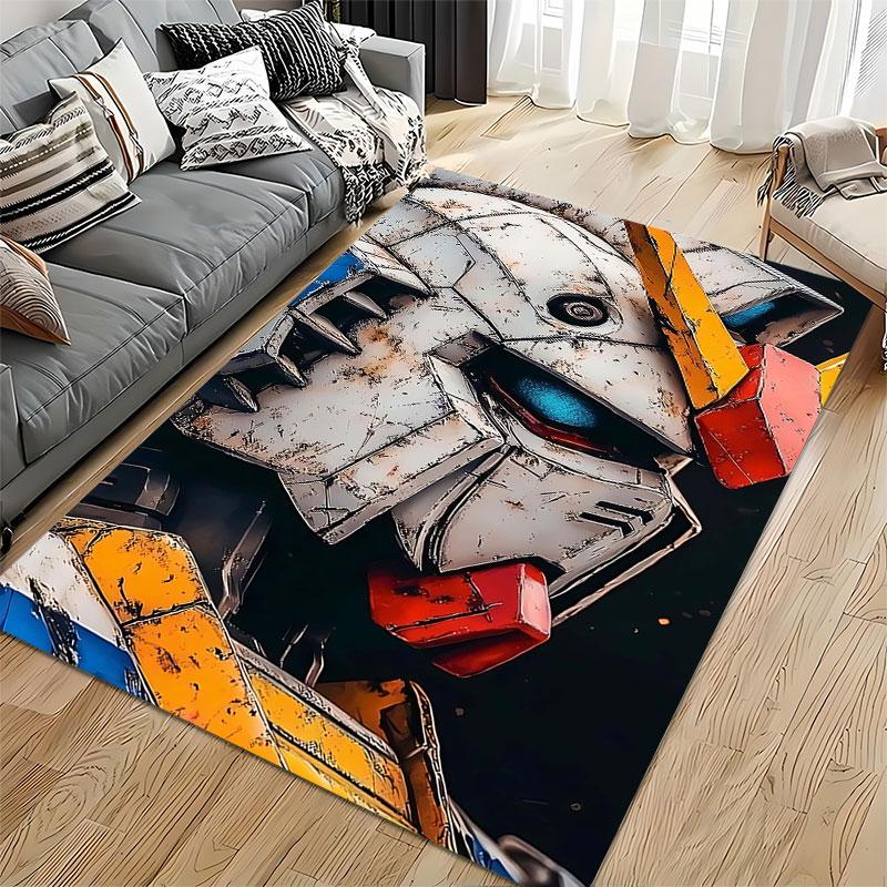 Mecha Robot Battle Design Carpet suitable as a non-slip mat for the living room or bedroom sofa