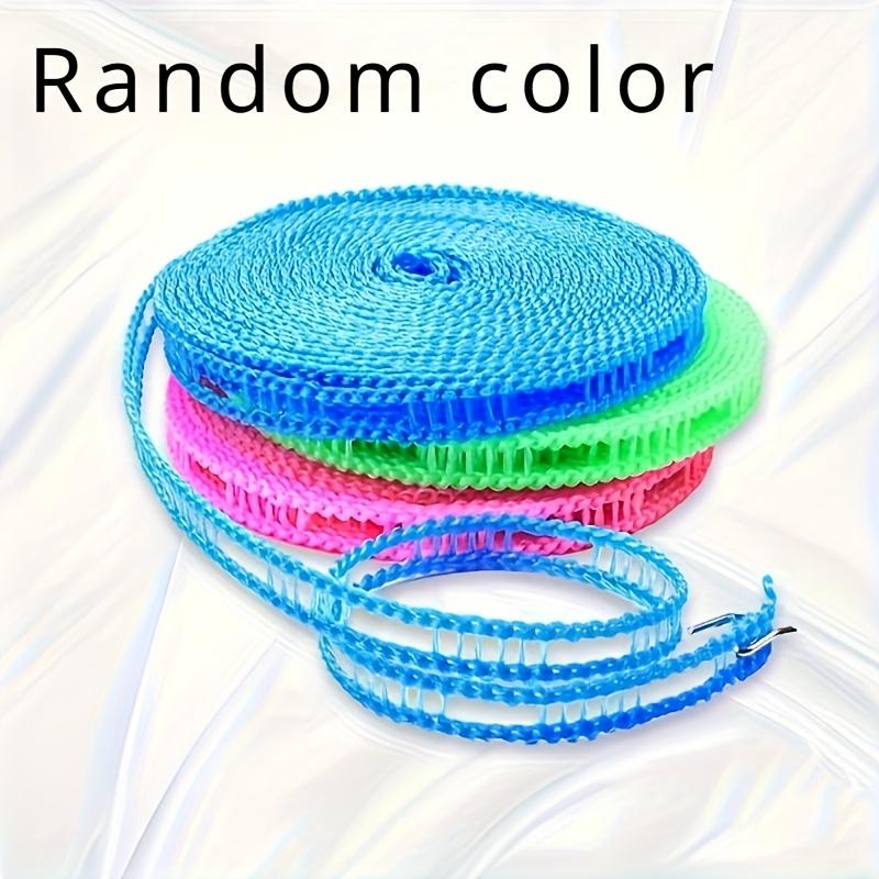 [1pc Windproof Clothesline Drying Rack] 1pc Windproof Non-Slip Plastic Clothesline with Hanging Clips, Outdoor Drying Rack for Clothes