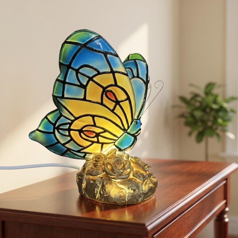 Vintage Colorful Butterfly Light Ornament Modern Table Lamps  Living Room