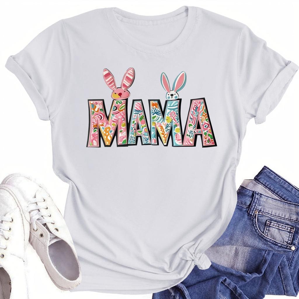 Женская повседневная футболка с круглым вырезом и короткими рукавами с принтом