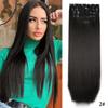 Black Hair Extensions For Women 20 Inch Synthetic Clip In Hair Extensions 4Pcs/Set Thick Hairpieces Straight Fiber Hairpieces