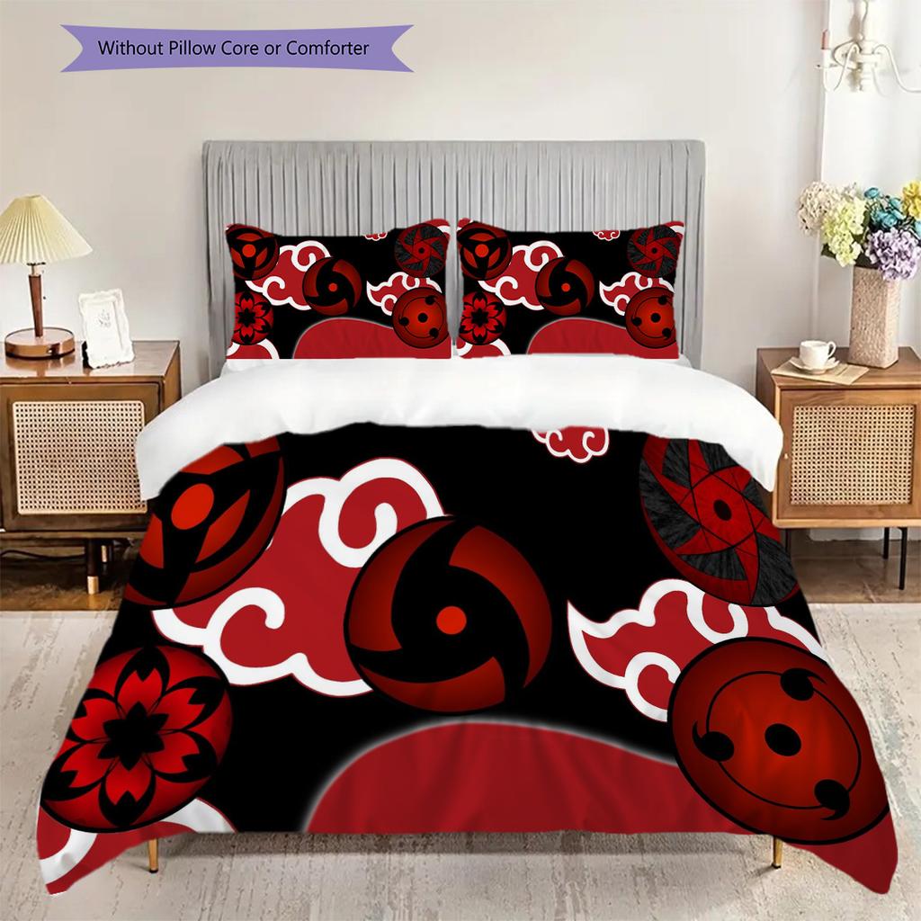 Japanese Anime Cartoon N-Narutos Famous U-Uzumakis N-Narutos Comfortable Duvet Cover and Pillowcase(1 * Duvet Cover + 2 * Pillowcase, Without core)G8