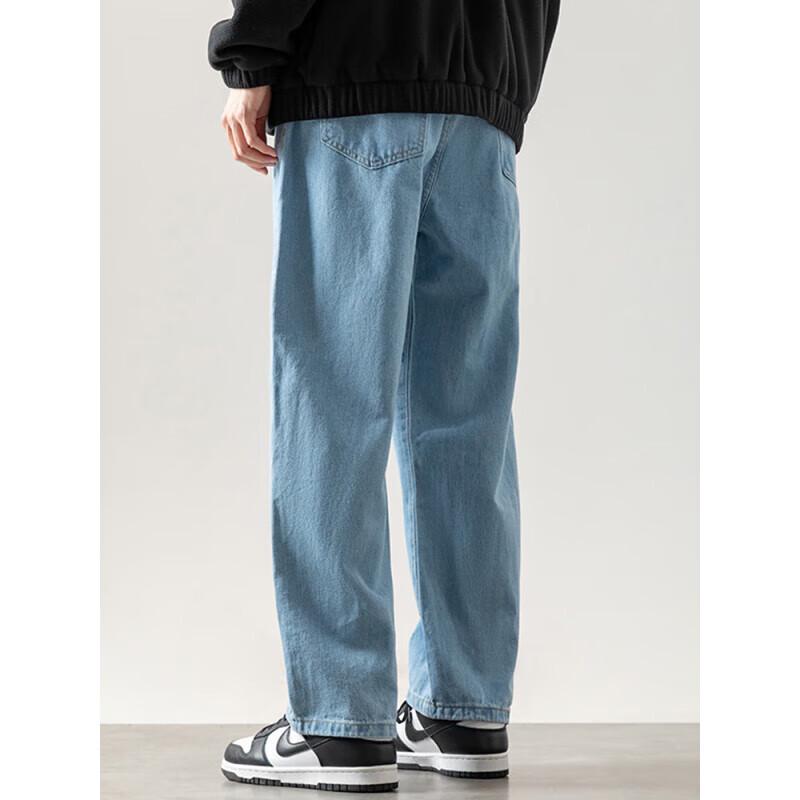 Джинсы мужские прямые свободные с широкими штанинами Dingfengbaoluo 773