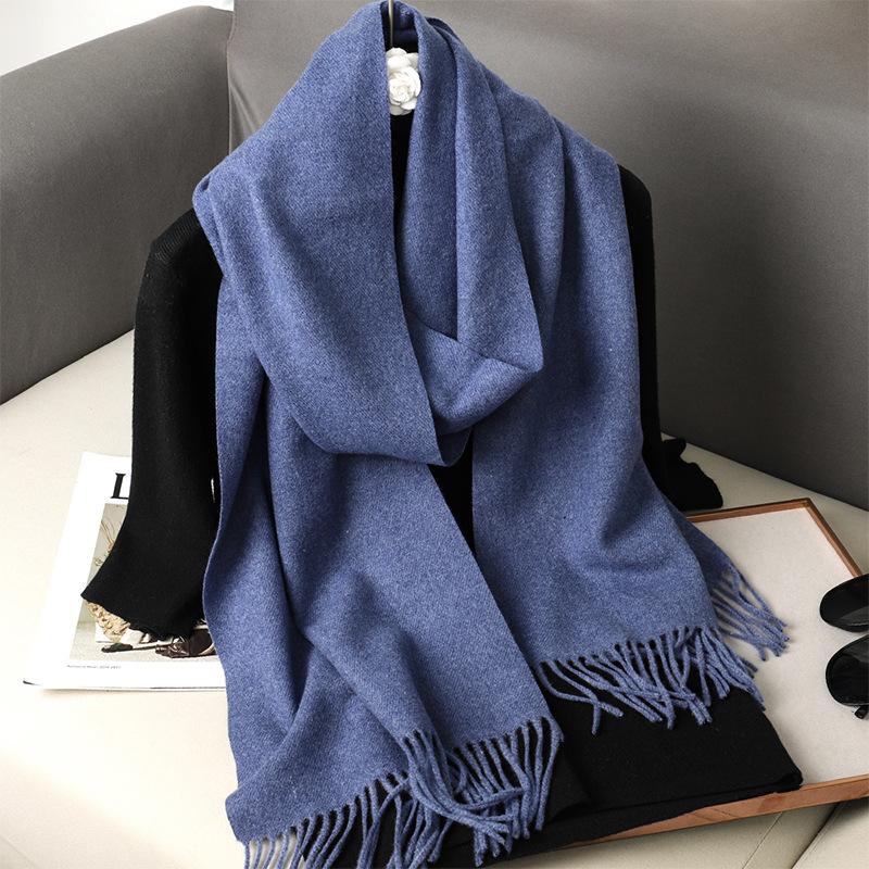 62Color Solid Women Winter Scarf Теплый Утолщенный Кашемировый Шаль Уличная Мода Роскошные Кисточки Пашмина Дамская Накидка Ветрозащитные Шарфы